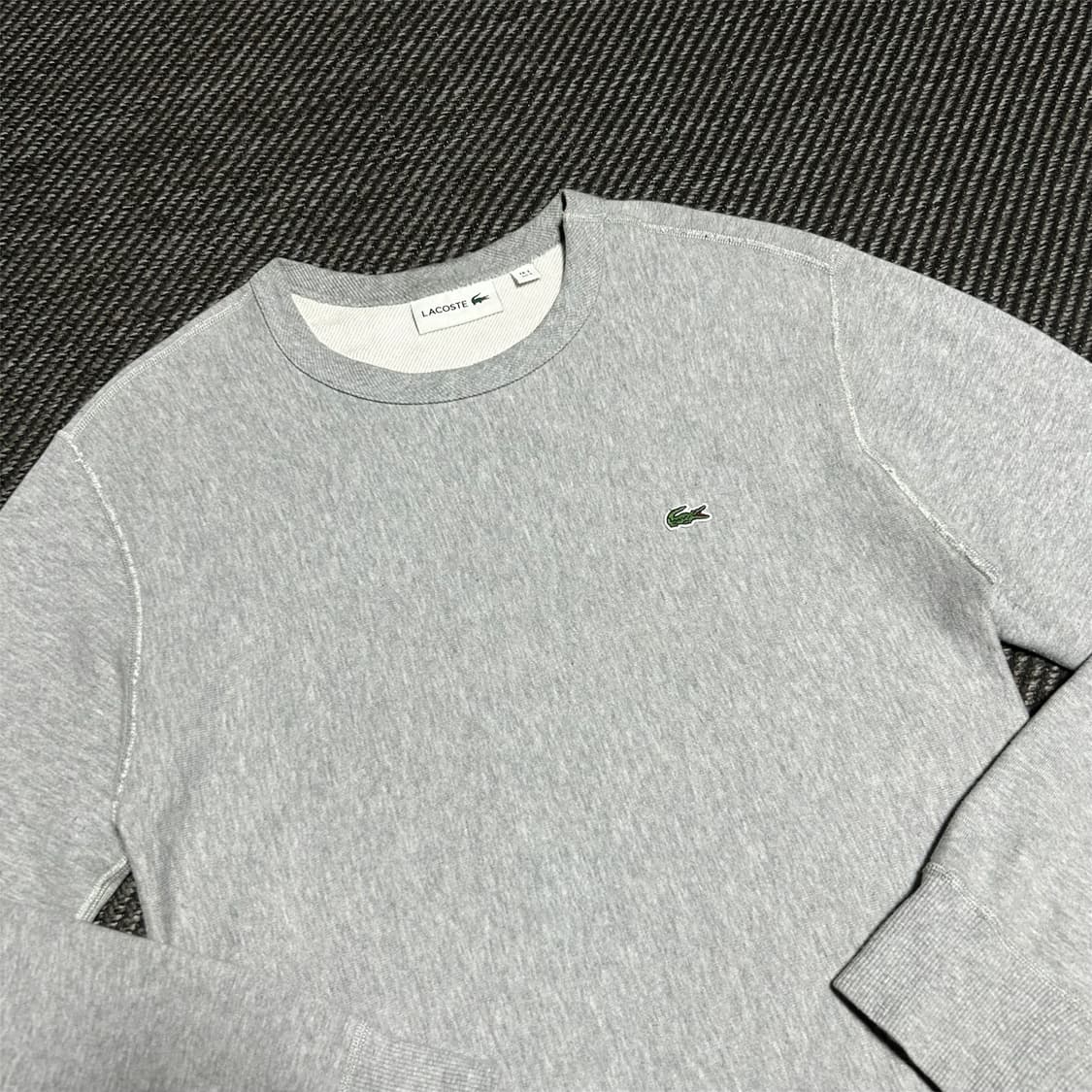 [S] Lacoste 라코스테 우먼즈 그레이 라운드 맨투맨 상품이미지3