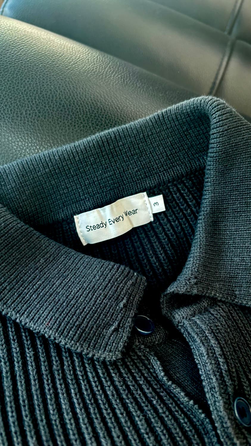 스테디에브리웨어 헤비 립 코튼 칼라 니트 (잉크 블랙) (3, 105) 상품이미지4