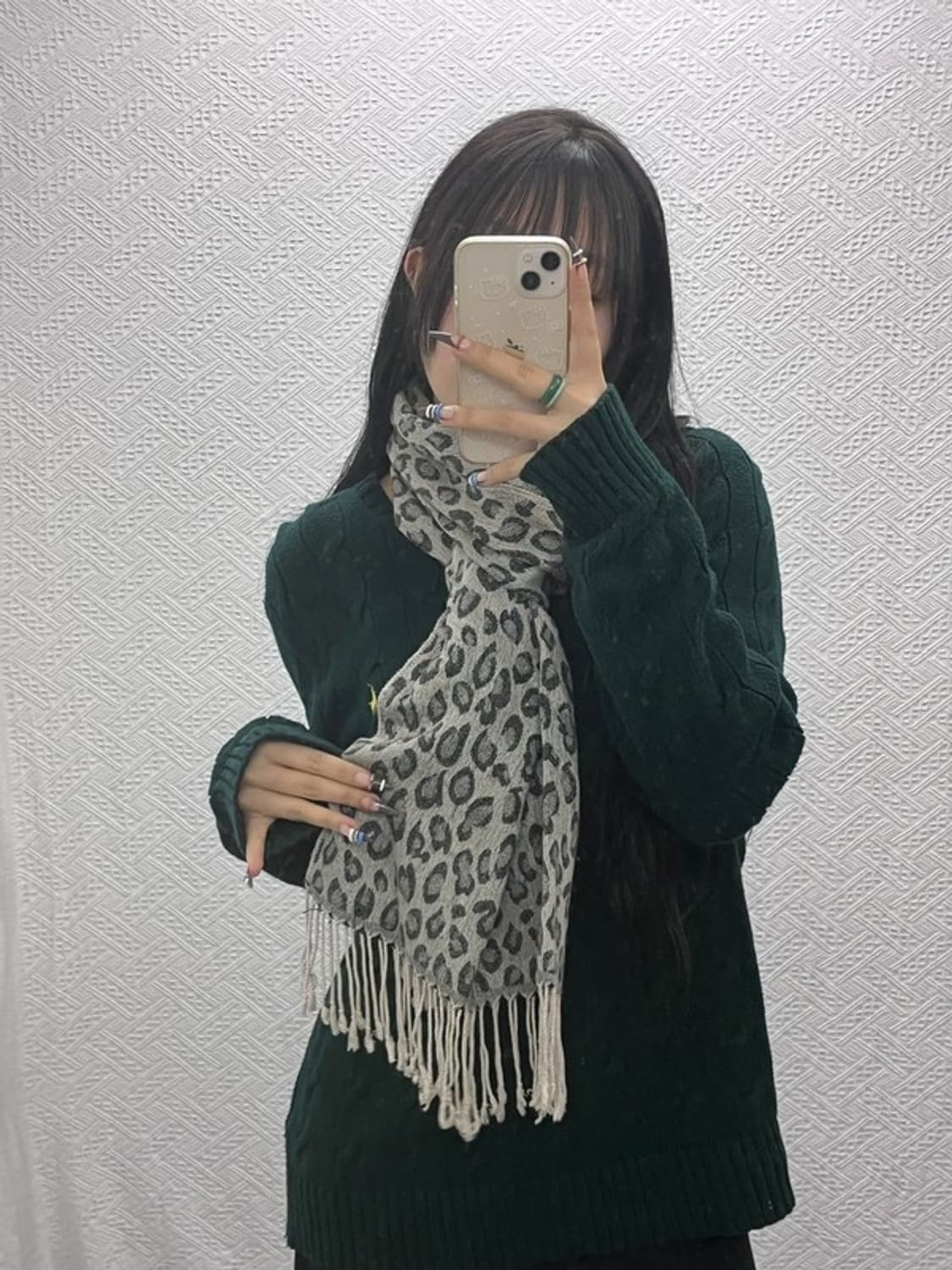 빈티지 갸루모리 호피 레오파드 스카프 머플러 C07913 상품이미지2