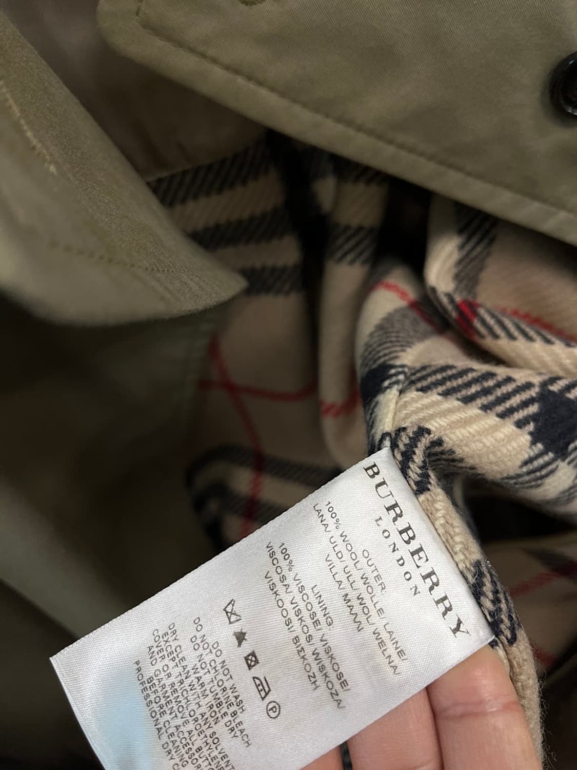 105-110) 버버리 올리브그린 개버딘 트렌치코트  상품이미지7