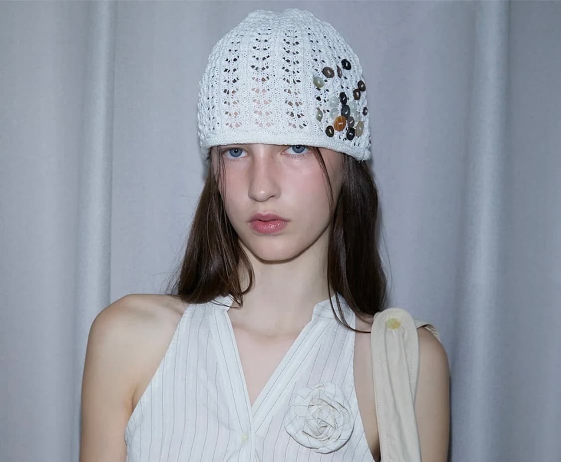 더포르타 서머 버튼 비니 아이보리 상품이미지1