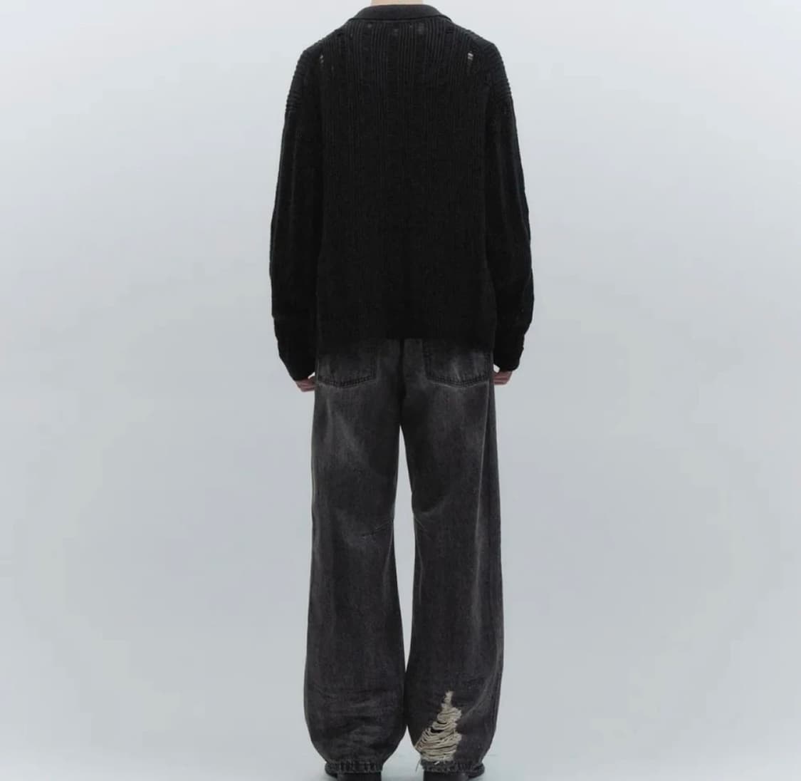 인사일런스 디스트레스드 칼라 가디건 상품이미지2