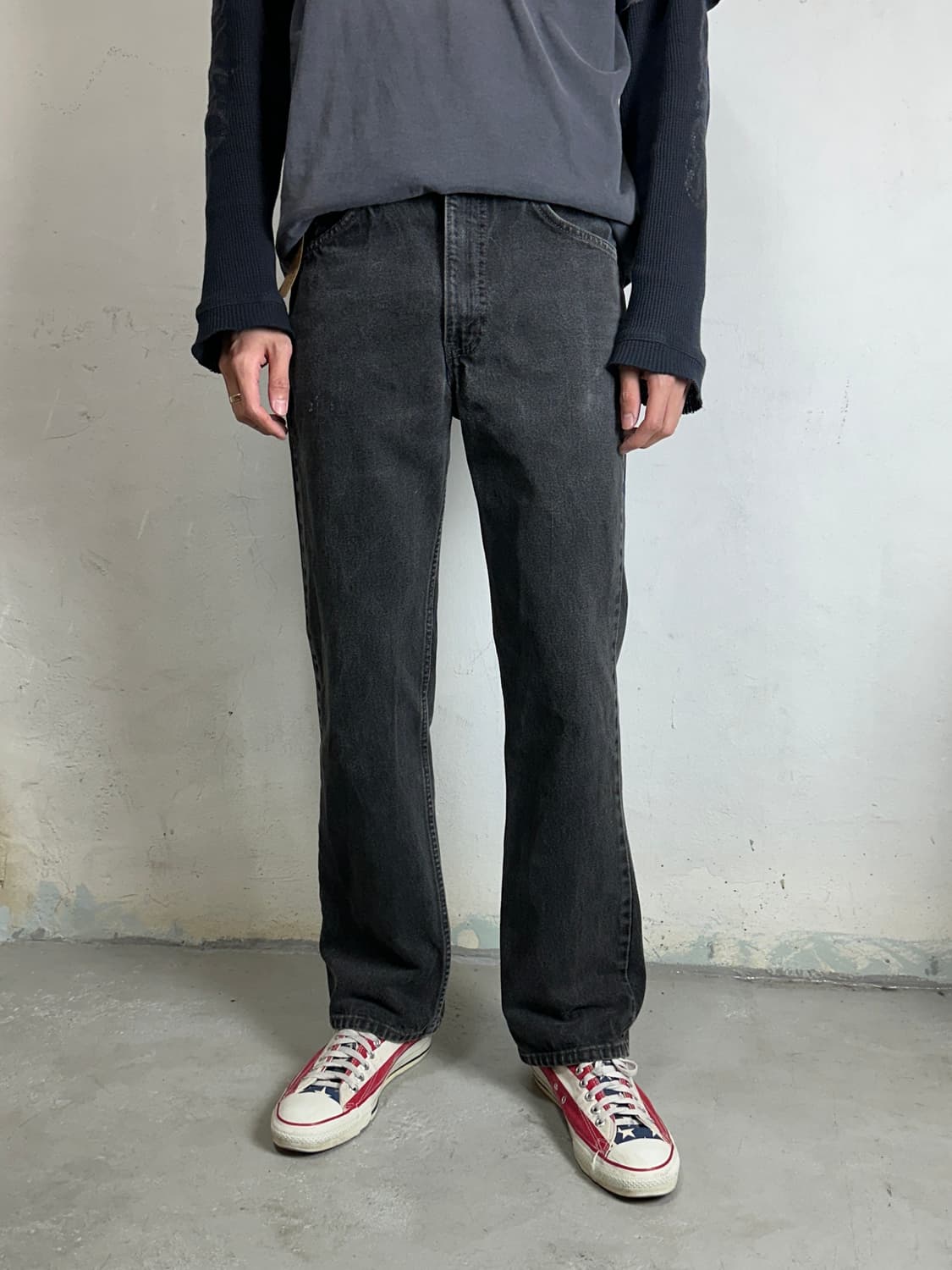 90's USA Made 빈티지 리바이스 517 오렌지탭 블랙 상품이미지3