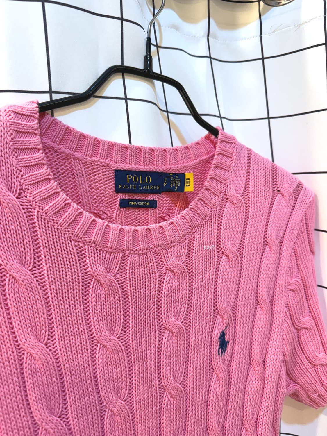 폴로 핑크 반팔 니트 상품이미지4