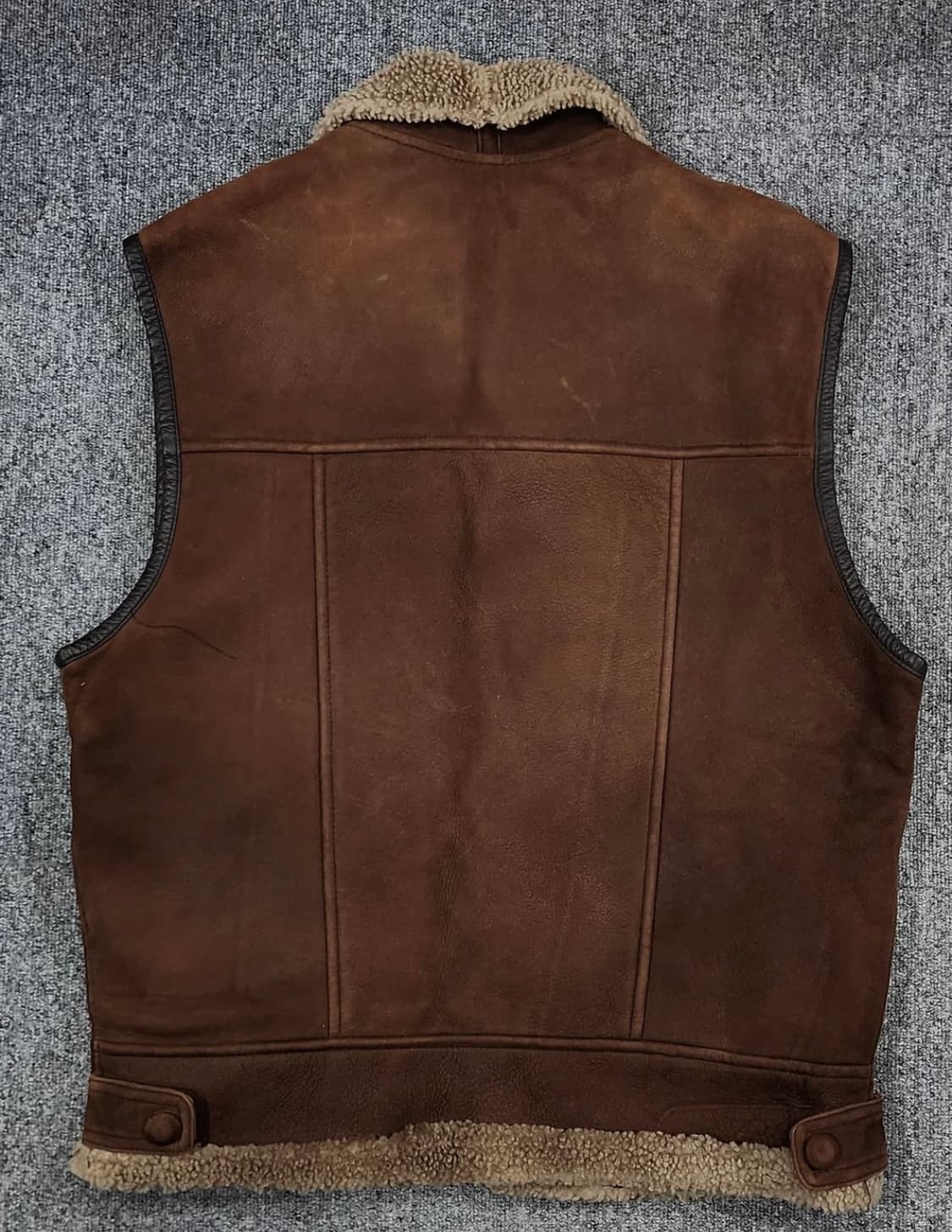빈티지 루치아노 소프라니 양가죽 양털 세무 조끼 상품이미지2