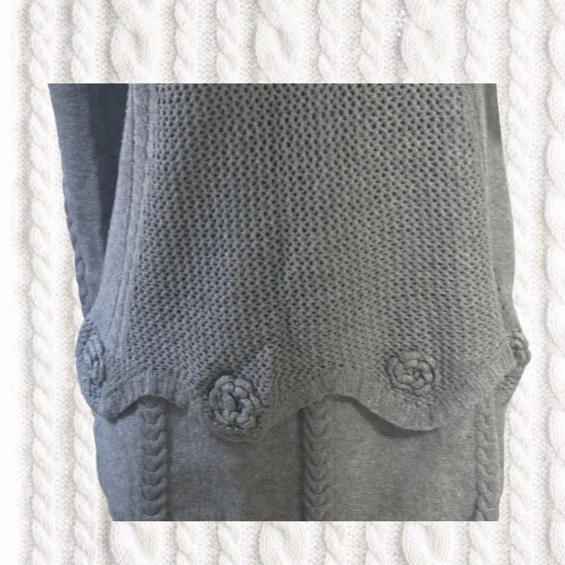 빈티지 플라워 그레이 니트 상품이미지3