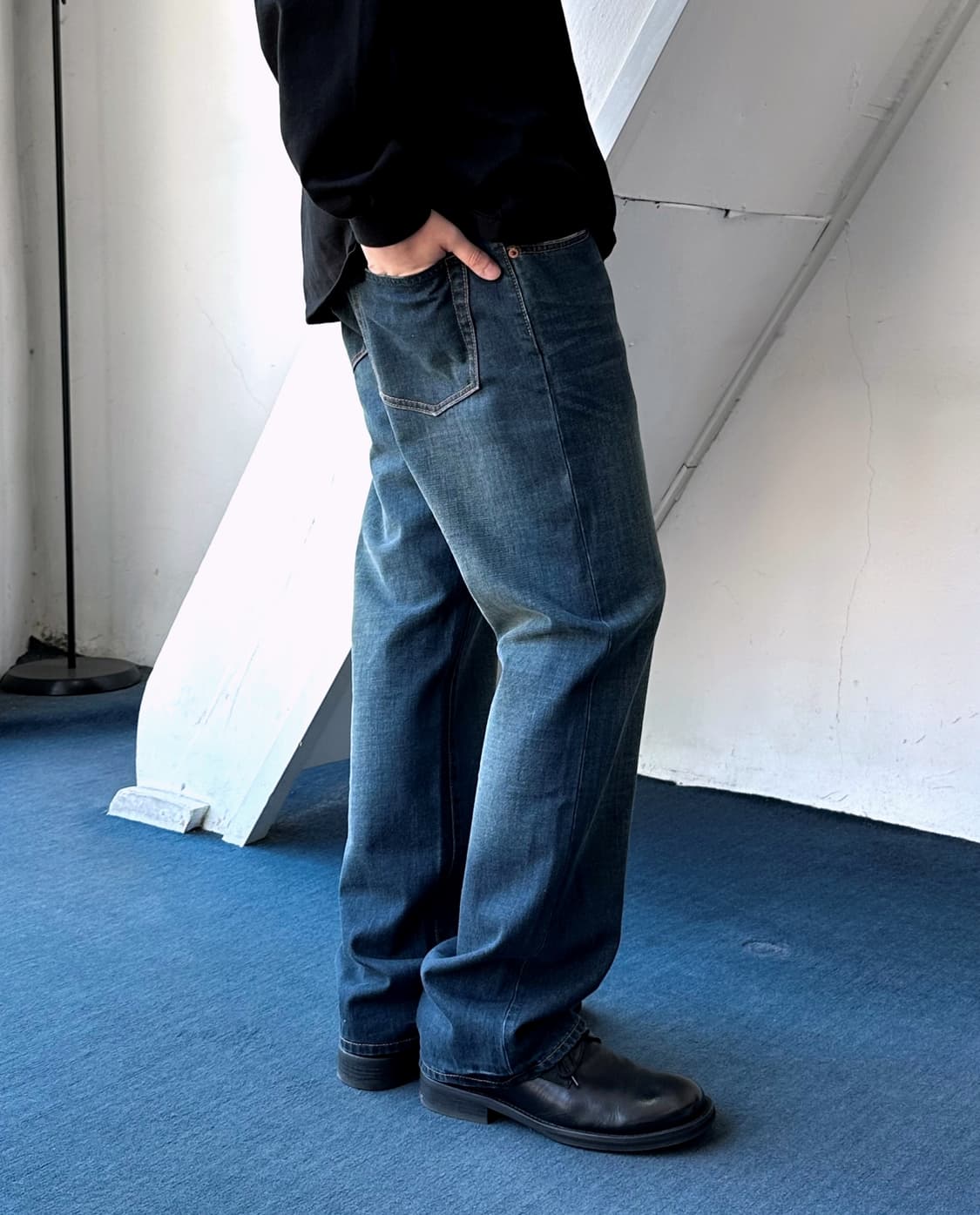 5pkt design denim wide straight pants 상품이미지8