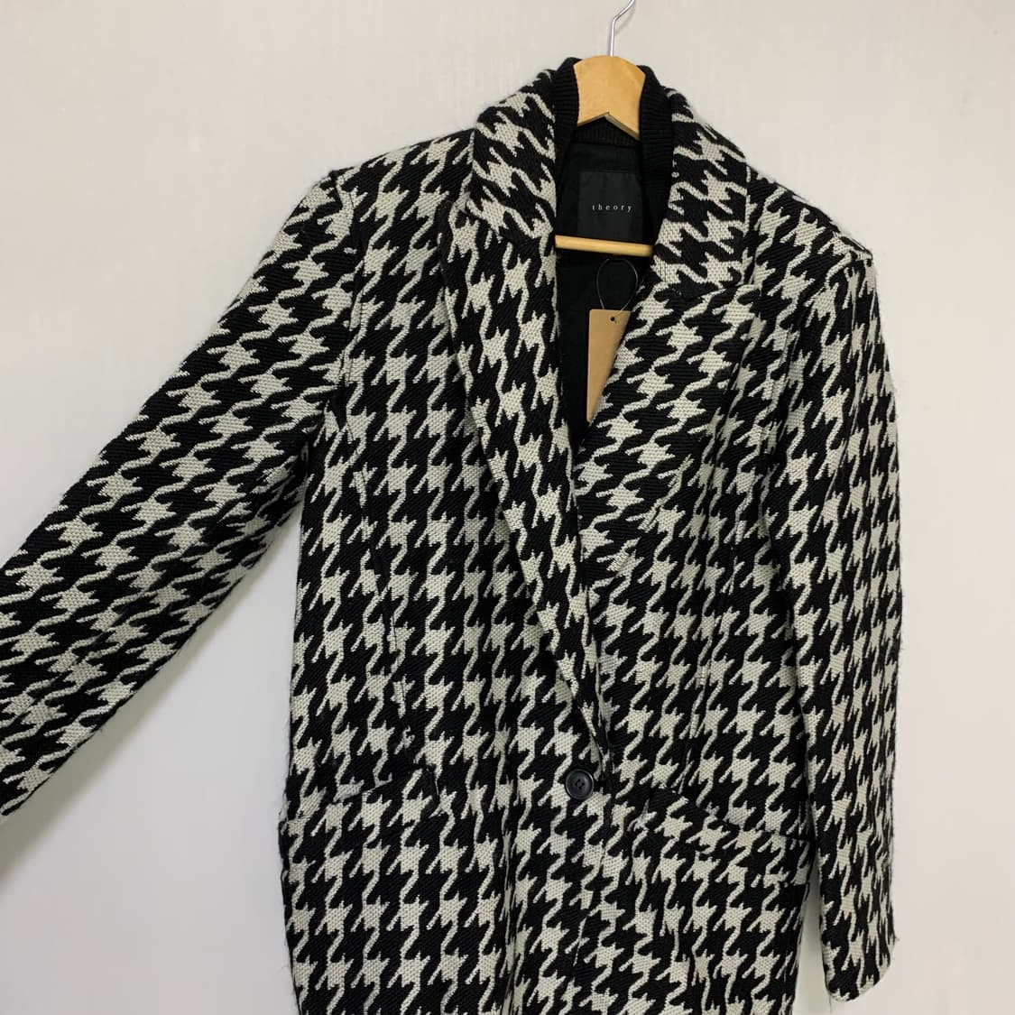 띠어리 원버튼 빈티지 하운드투스 체크 자켓 숏코트 상품이미지3