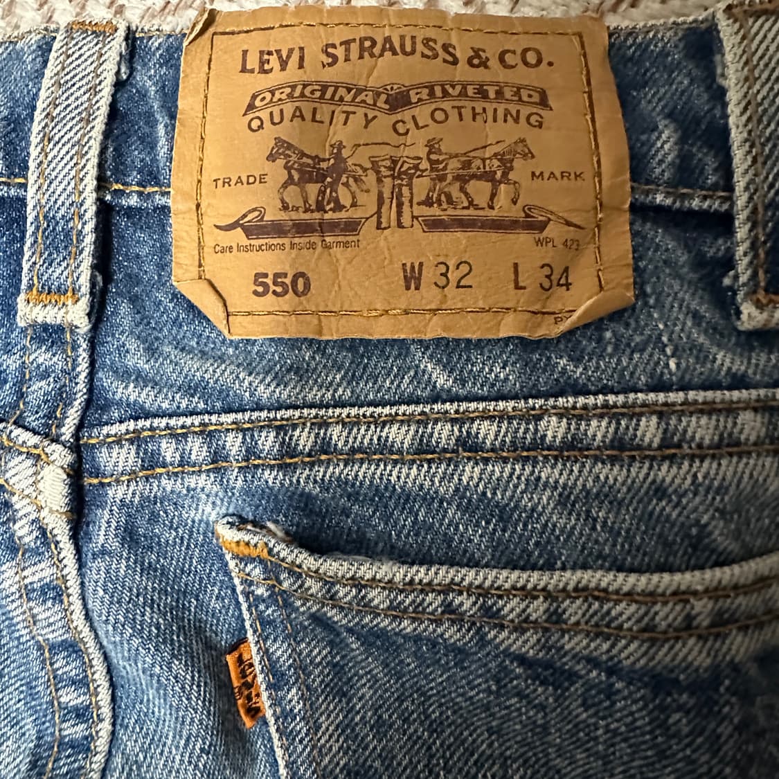 LEVI'S 550 90's usa made orangetab denim 상품이미지3