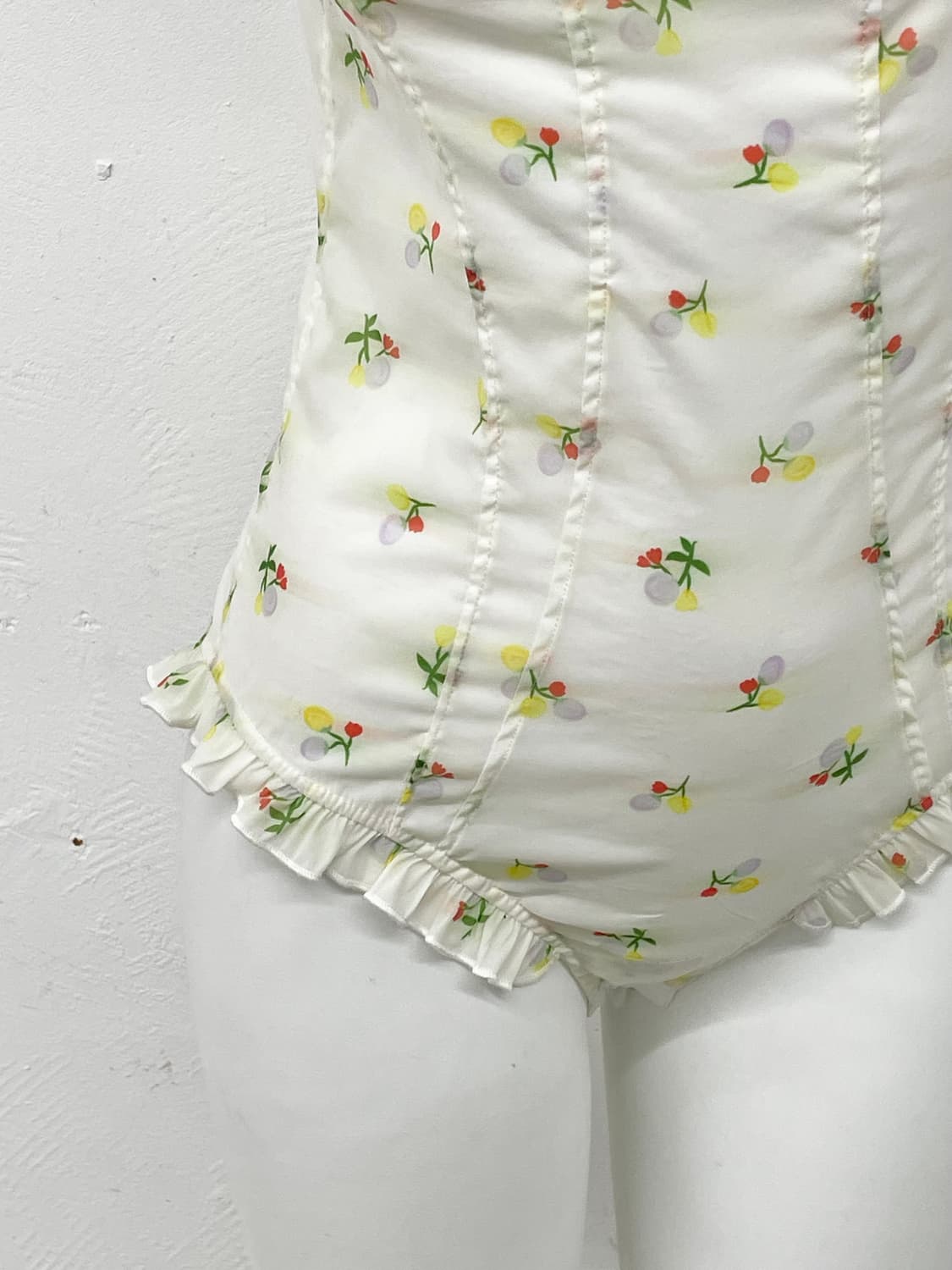 플로럴 셔링 프릴 바디수트 상품이미지3