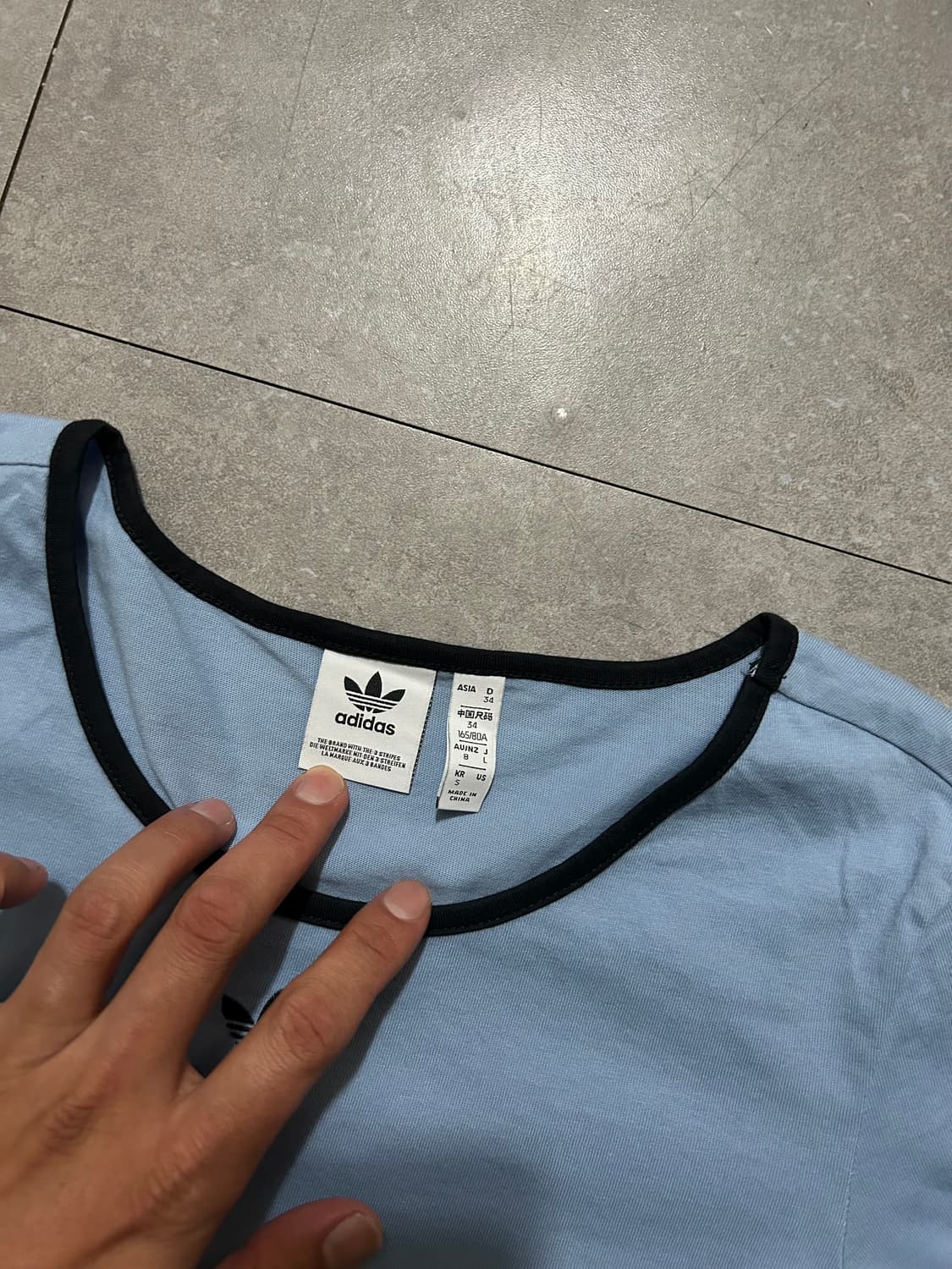 아디다스 우먼 슬림 빈티지 크롭 티셔츠  44size   상품이미지9