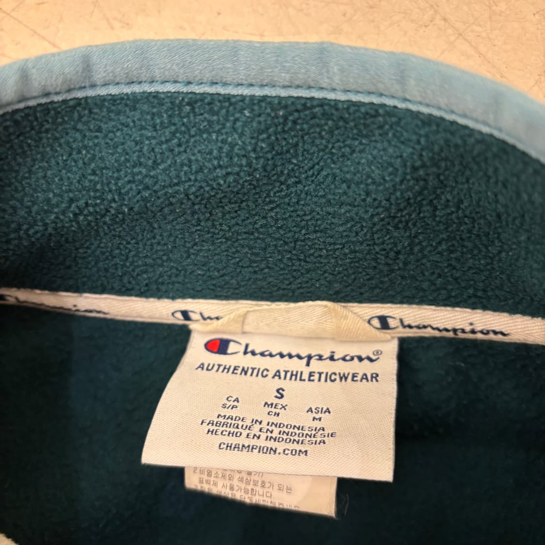 챔피온 플리스 그린 풀오버 아노락 상품이미지3