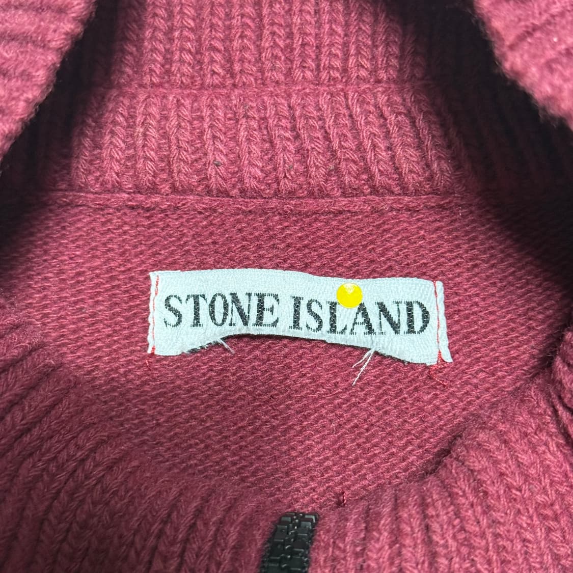 M 스톤아일랜드 패치와펜 버건디 반집업 니트 상품이미지4