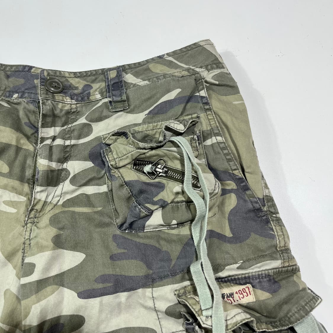 빈티지 카모 카고 하프 팬츠 상품이미지3