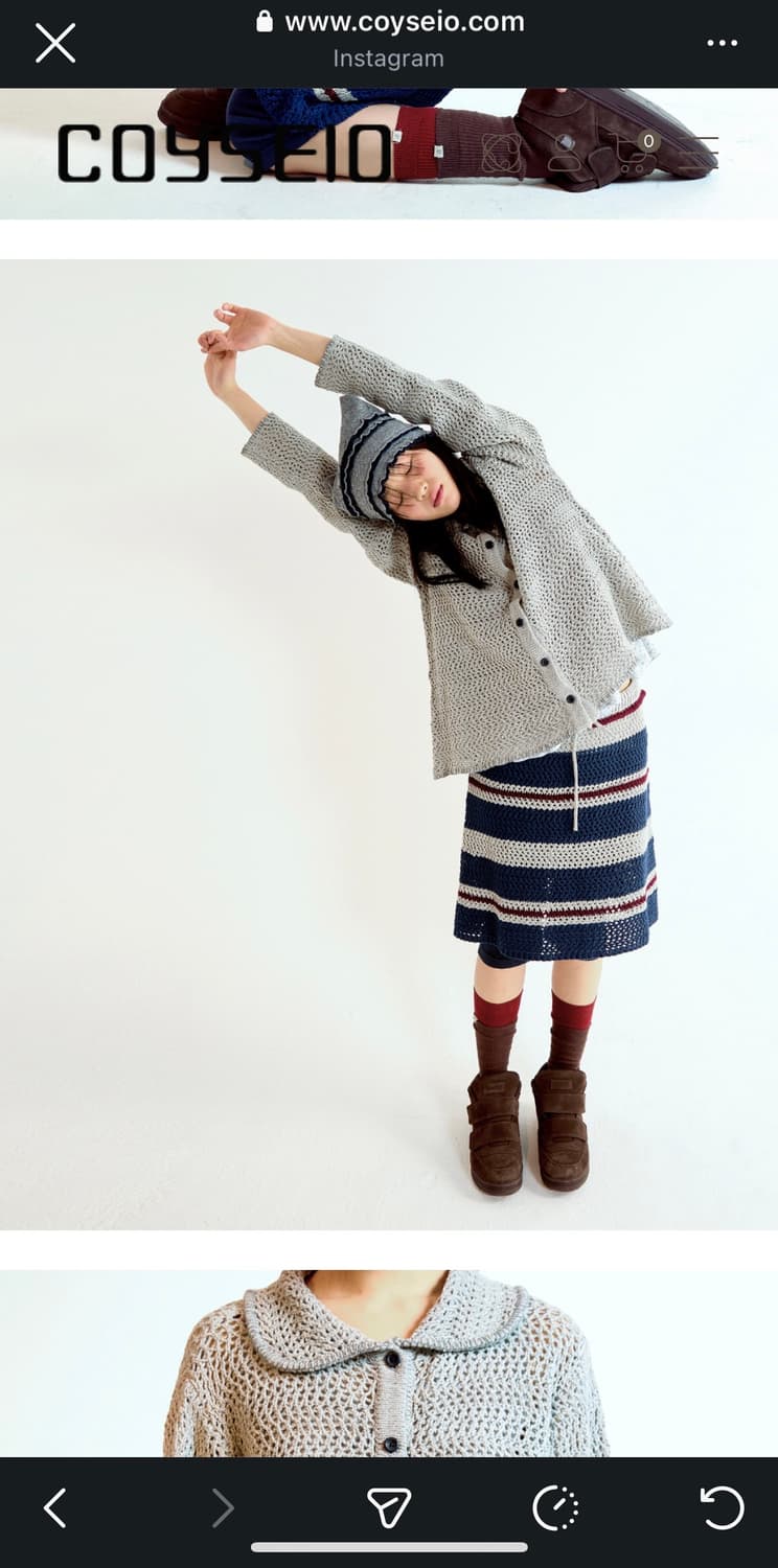 Coyseio STRIPE LAYERED KNIT SKIRT GREY 상품이미지4