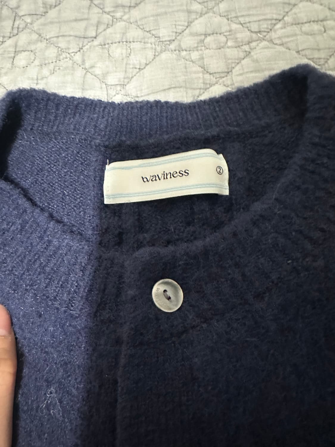 웨이비니스 모헤어 가디건 딥네이비 2사이즈 상품이미지4