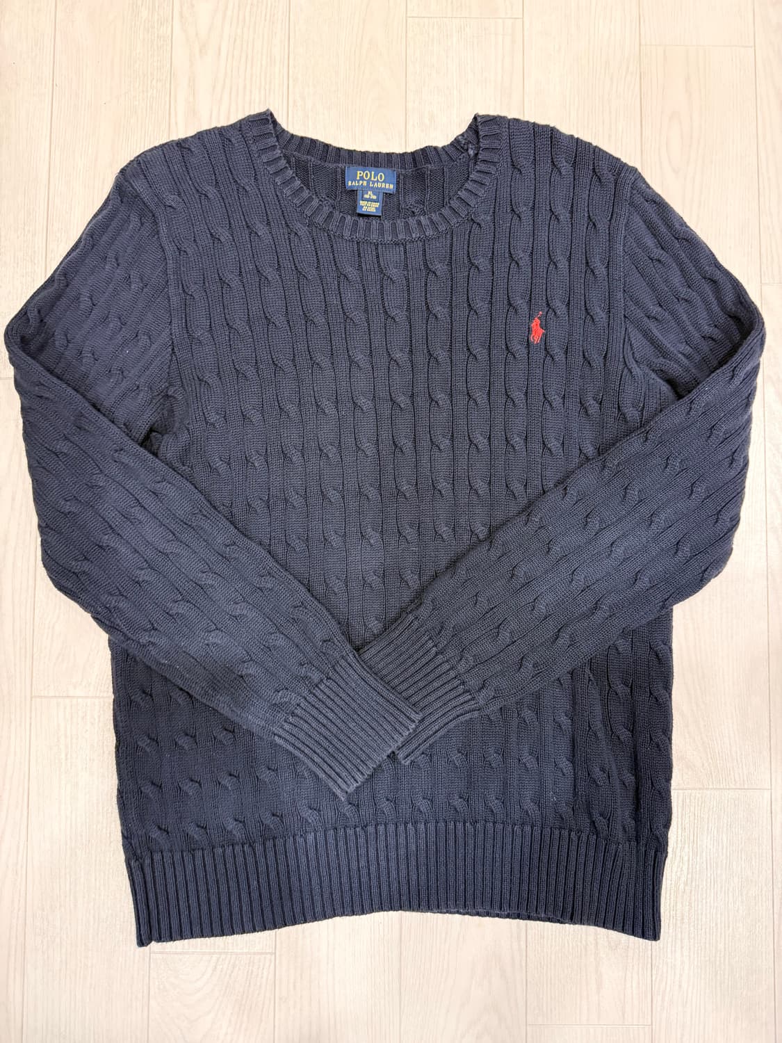 폴로 랄프로렌 네이비 케이블 니트 XL 상품이미지1