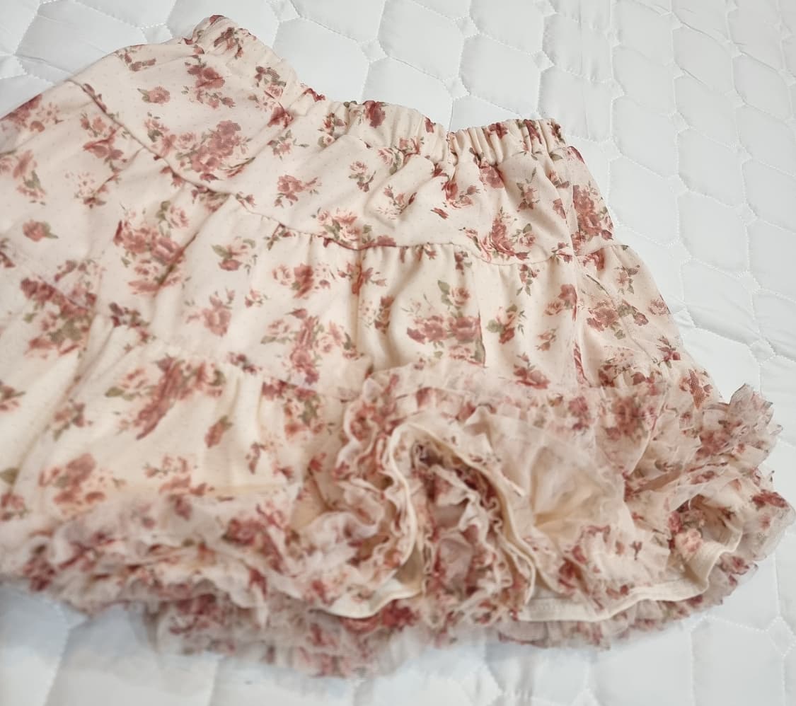 로맨틱 플로럴 러플 스커트 상품이미지5