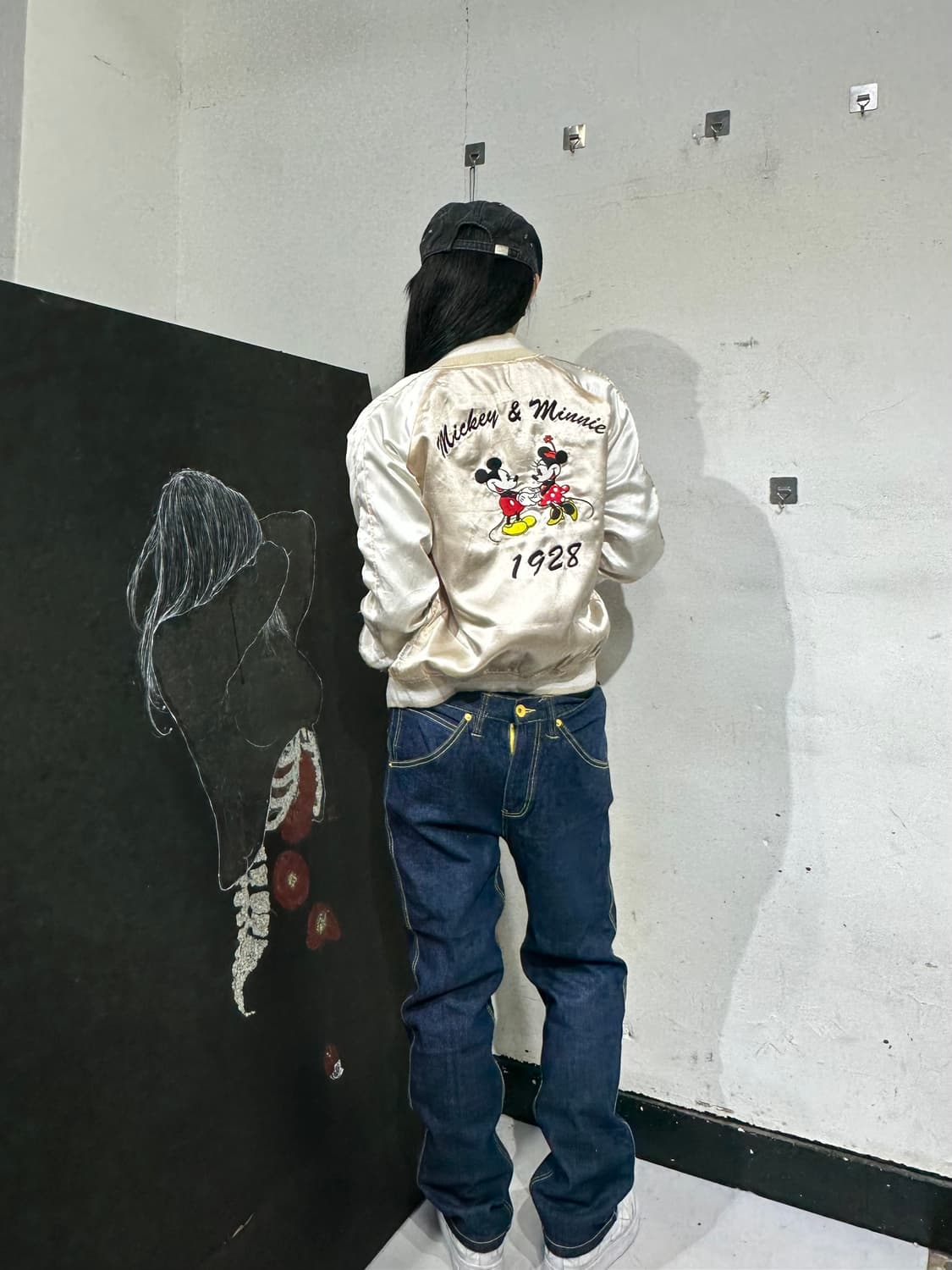 디즈니 크림 미키마우스 스카잔 자켓 상품이미지3