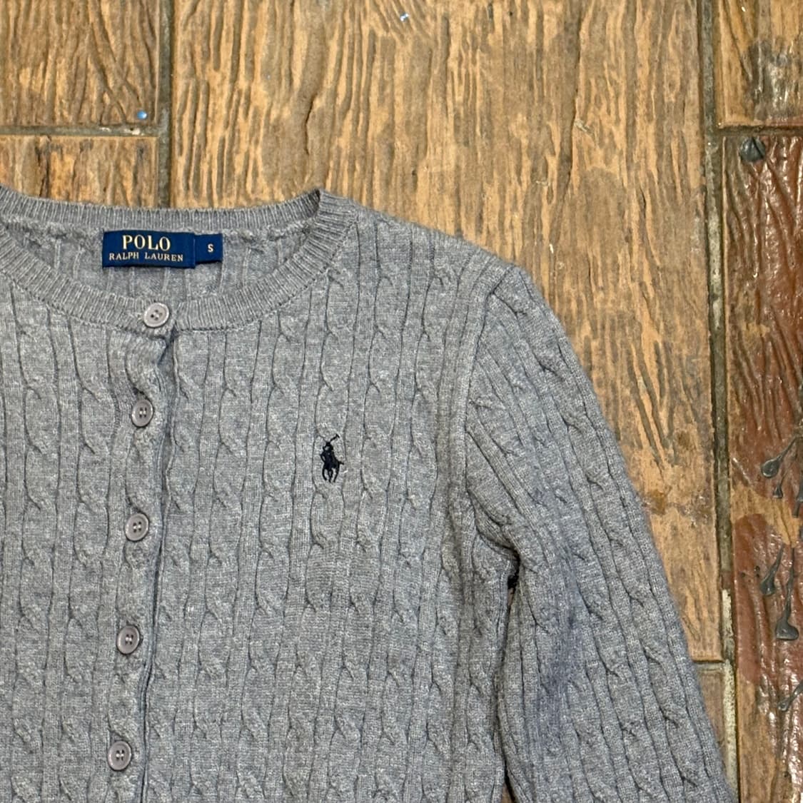 [HI] Polo 폴로 케이블 니트 가디건 그레이 상품이미지3