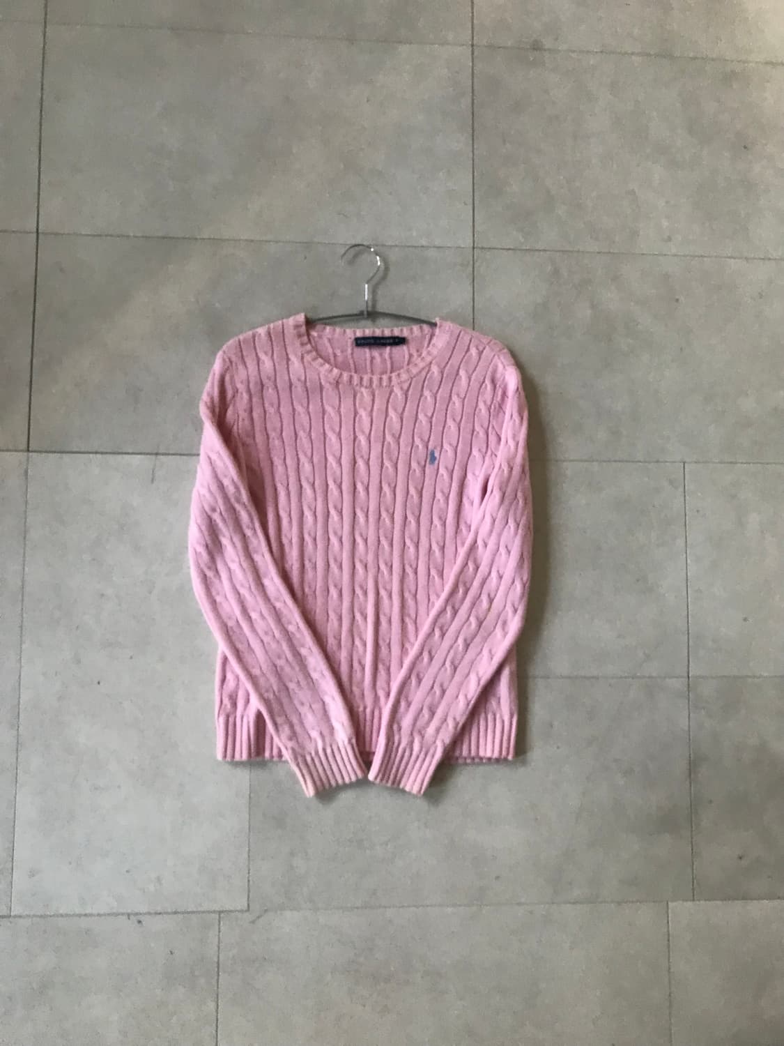 폴로 연핑크 케이블 니트 상품이미지6