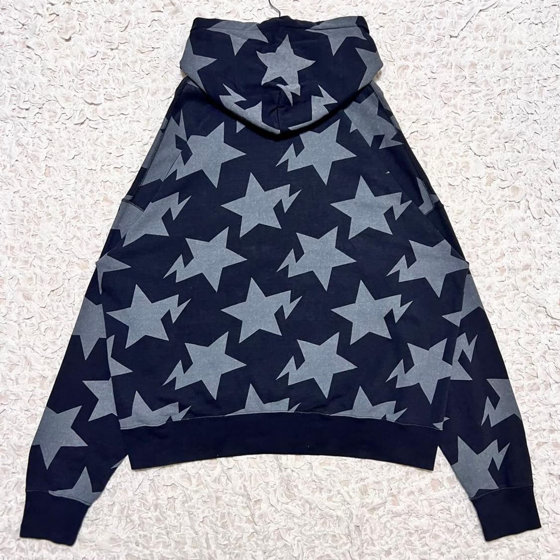 베이프 베이프 스타 패턴 루즈 핏 풀오버 후드 상품이미지7