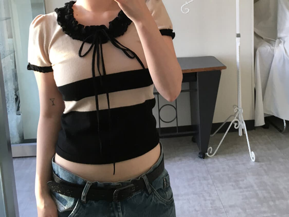 ruffle collar knit top 상품이미지5