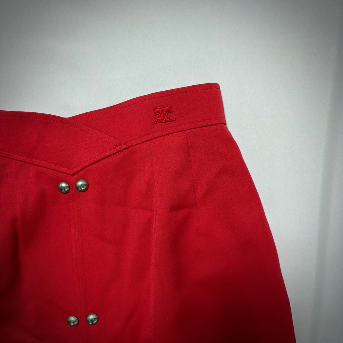 90s Courrèges Red Button Skirt 상품이미지1