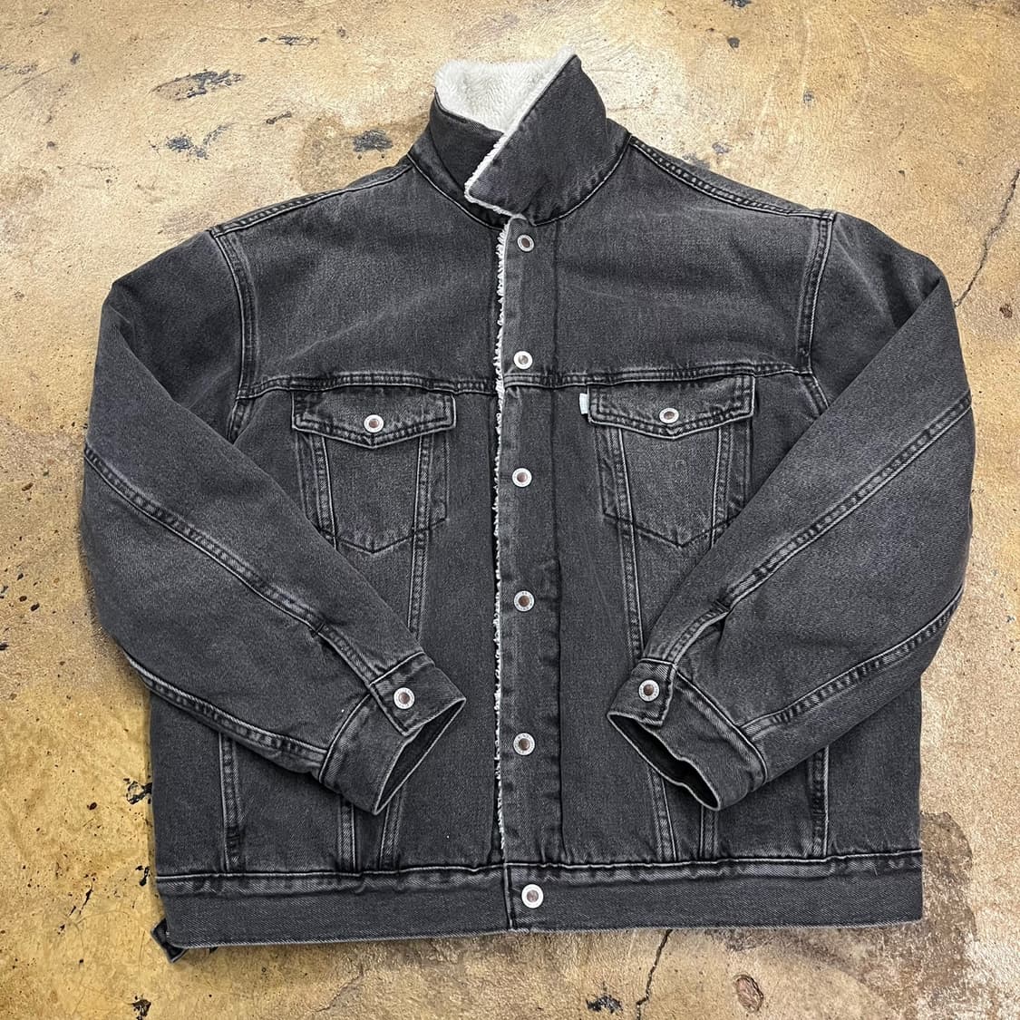 [정품/M] 리바이스 블랙 데님 털 자켓 b15 상품이미지2