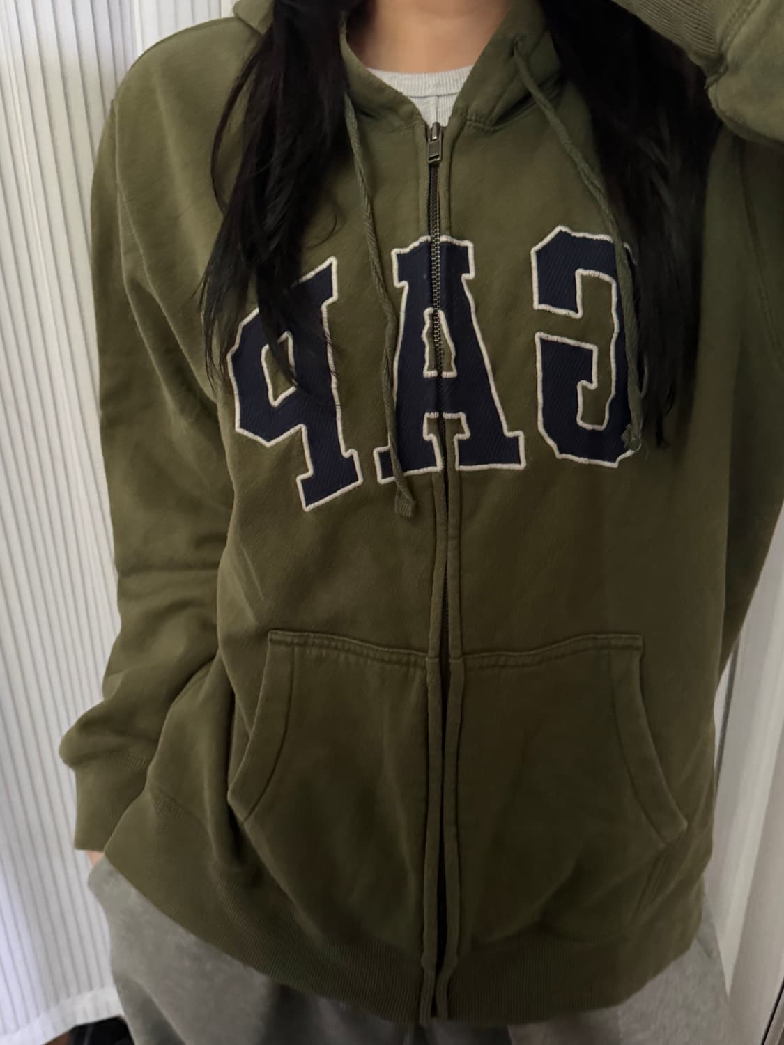 갭 카키색 후드집업 XL 상품이미지1