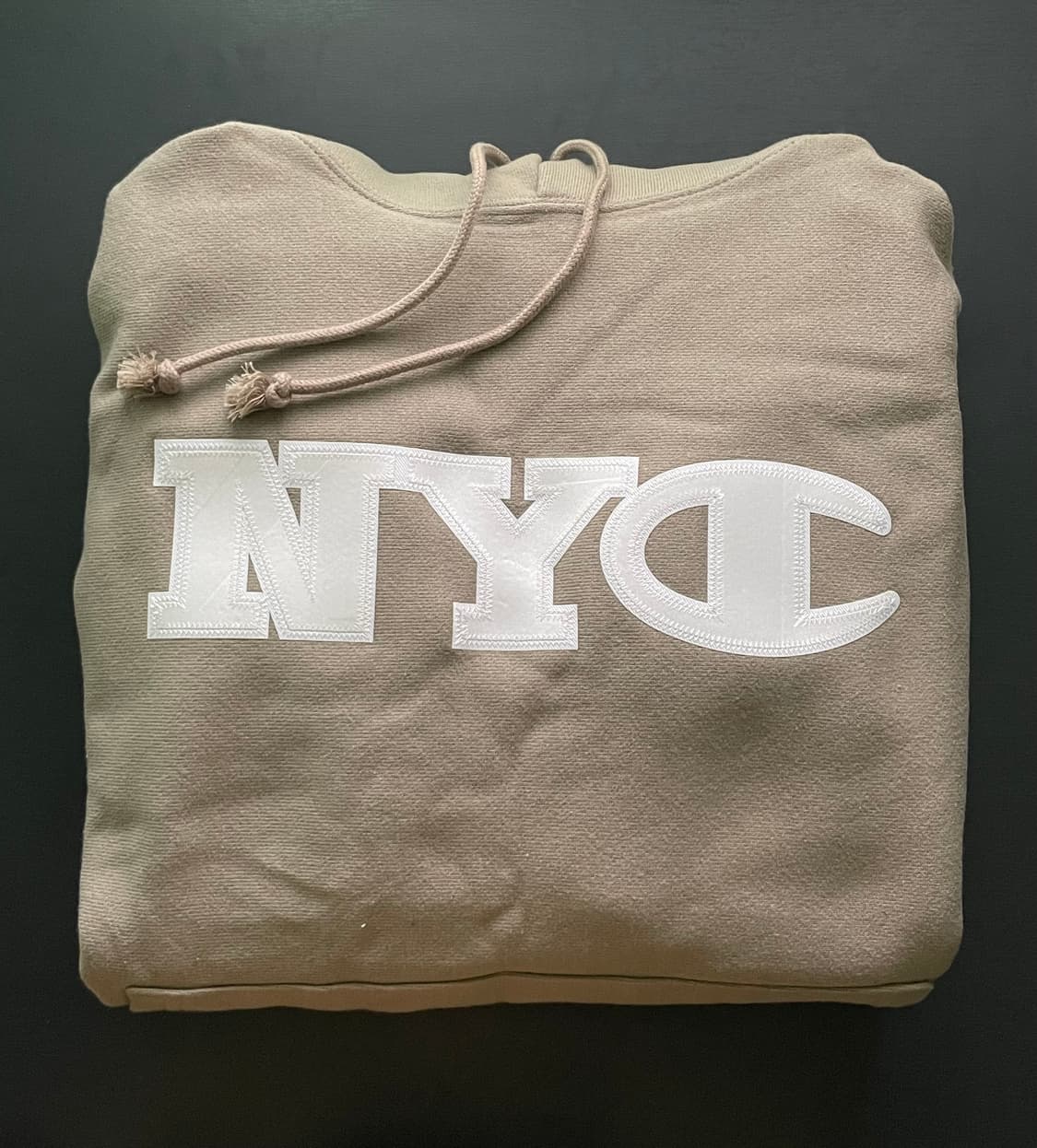 챔피언 리버스위브 NYC 한정 아플리케 후드 후디 - M / Sand 상품이미지1