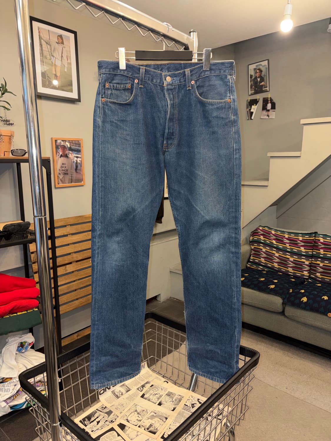 90’s Levi’s 501 501 USA denim washed pan 상품이미지4