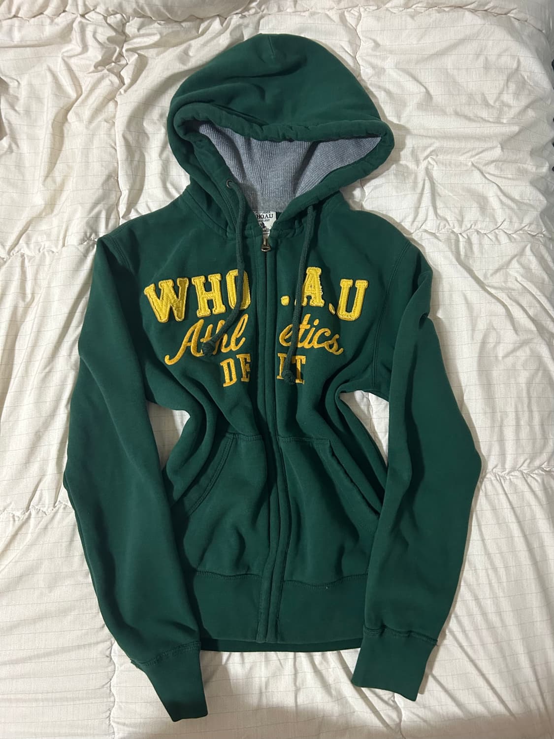 후아유 초록색 후드집업 상품이미지4