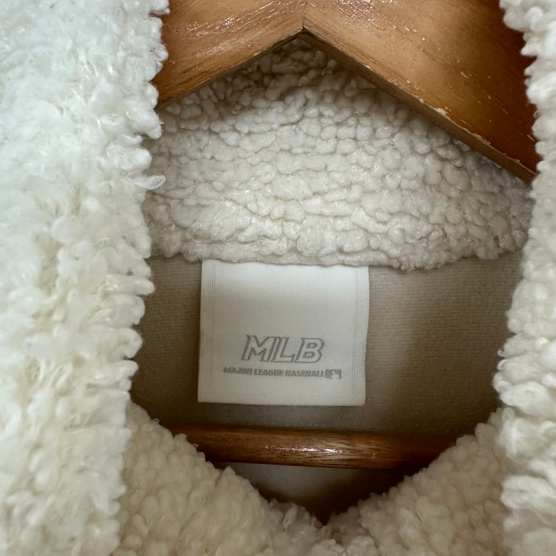 MLB 남성 반집업 기모 뽀글이티셔츠 아이보리 95 M 상품이미지5