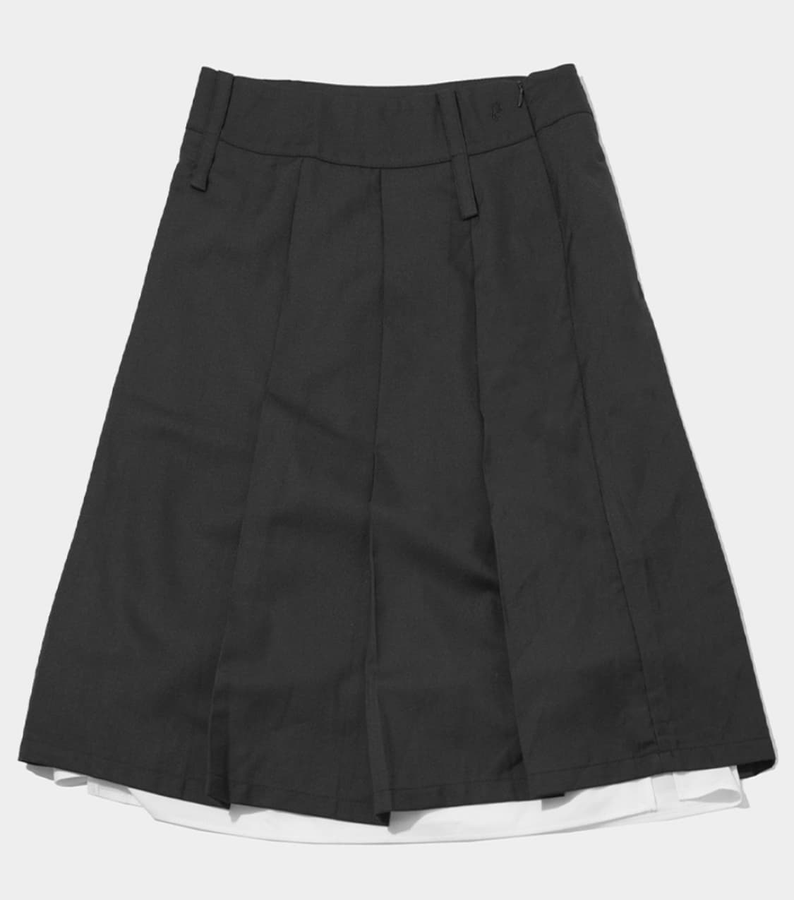 플레이스스튜디오 투밸트 로우라이즈 탈부착 플리츠 더블 레이어드 미디스커트 상품이미지1