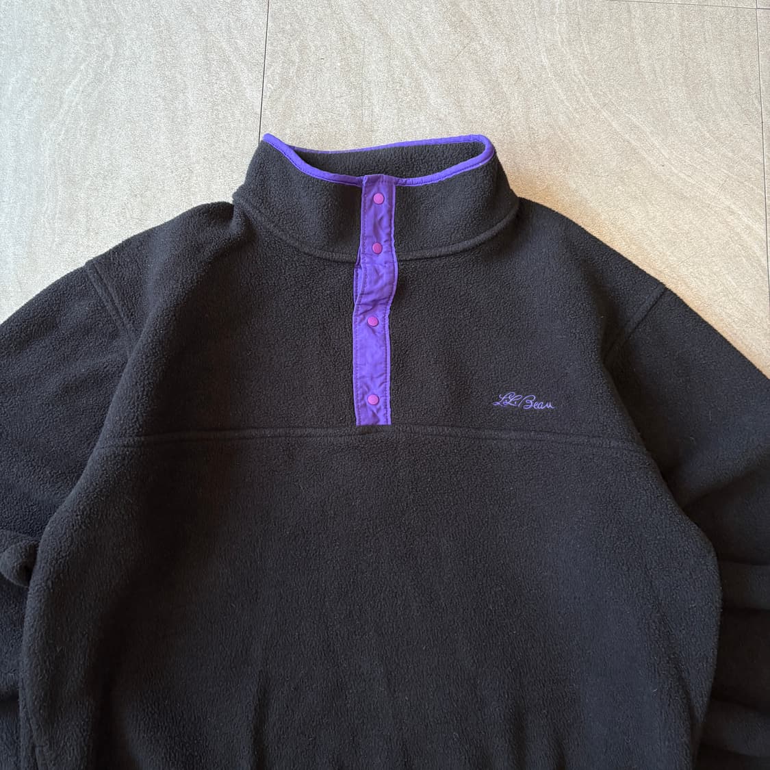 90s L.L.bean 미국 생산 엘엘빈 블랙 플리스 신칠라 상품이미지3