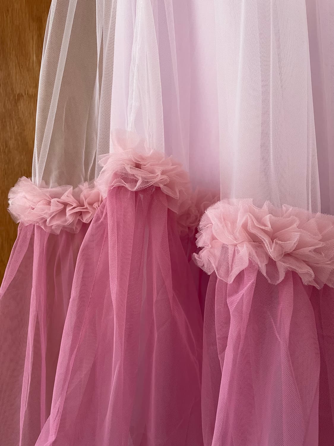 Pink layered tulle maxi skirt 상품이미지7