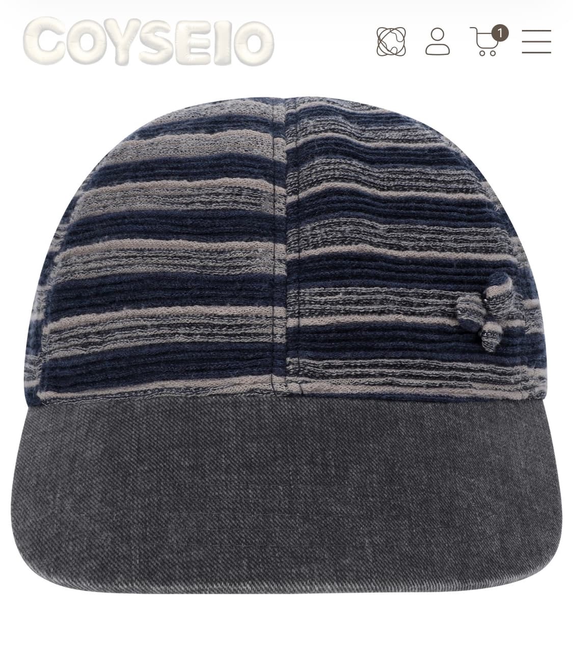 코이세이오 PEACH STRIPE CAP NAVY 상품이미지1