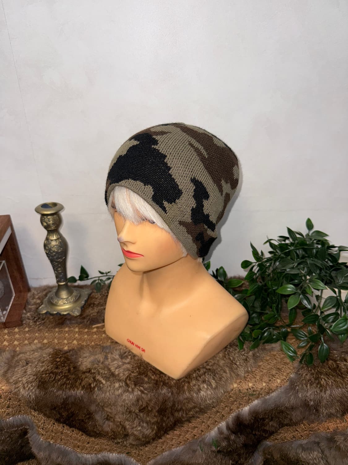 Khaki camouflage knit beanie  상품이미지1
