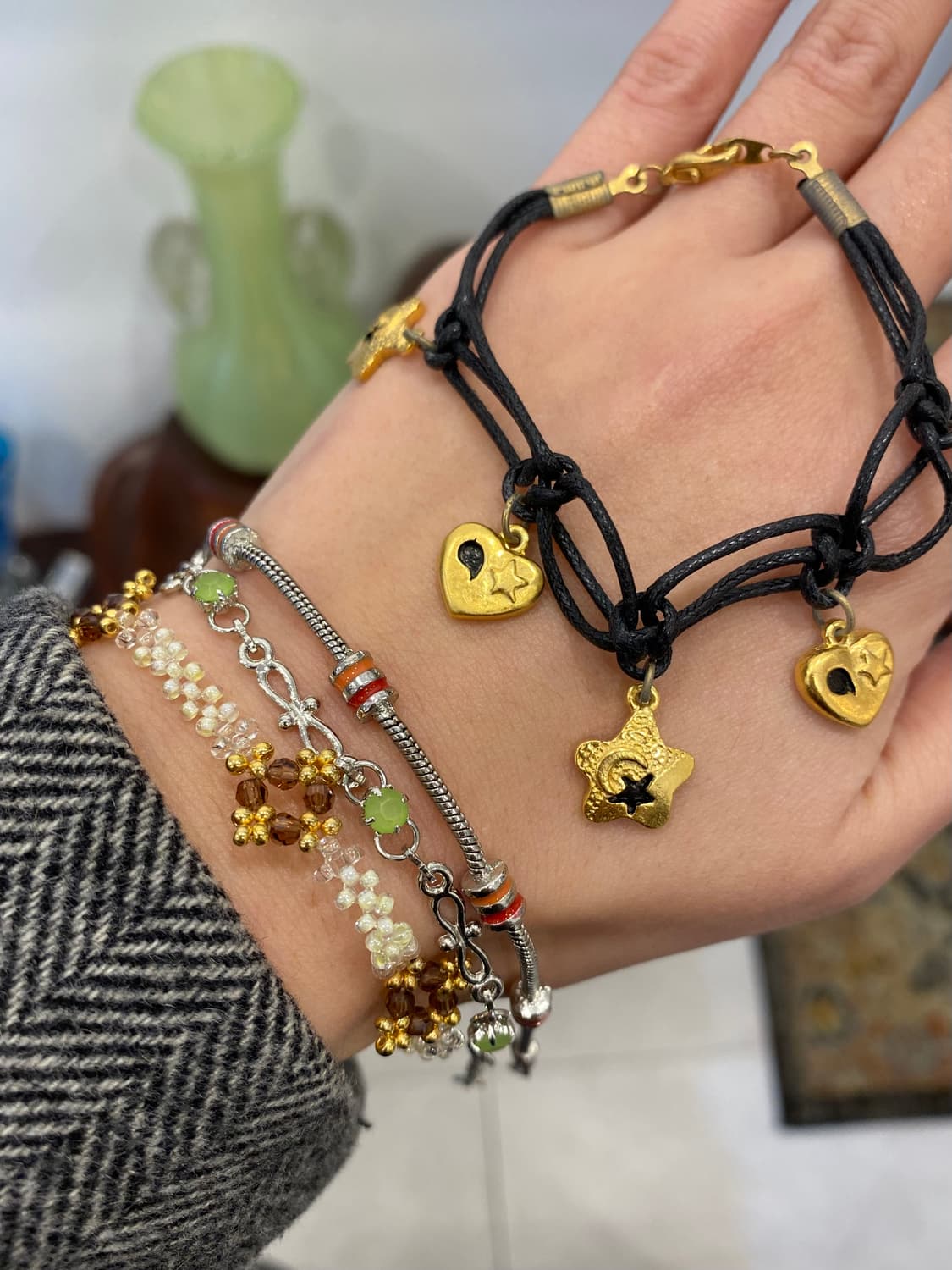 Heart &Star Leather Bracelet 상품이미지4
