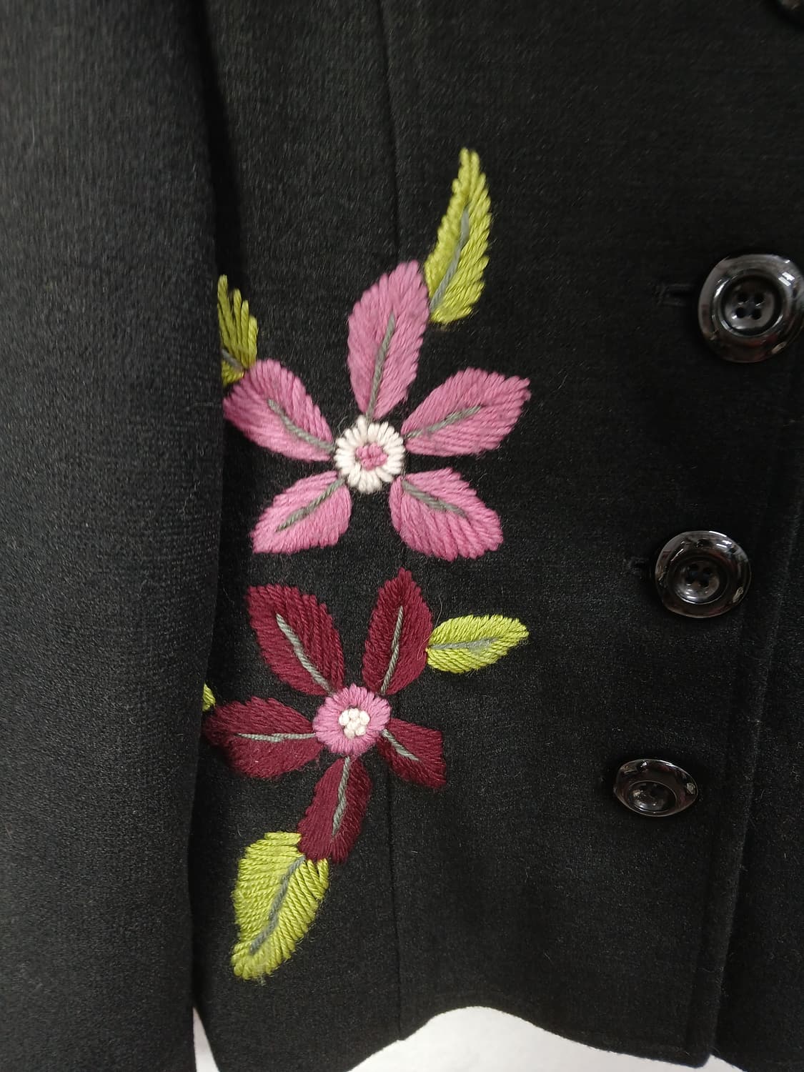 DKNY 빈티지 꽃 자수 후드 블랙자켓 85 XS 상품이미지7