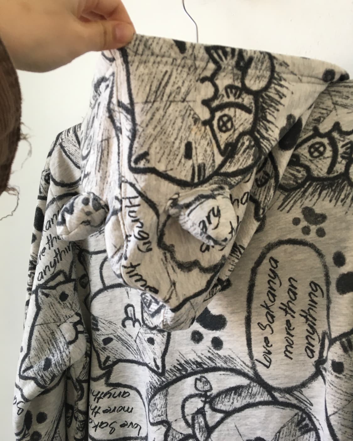 Cat pattern hood zip up 상품이미지5