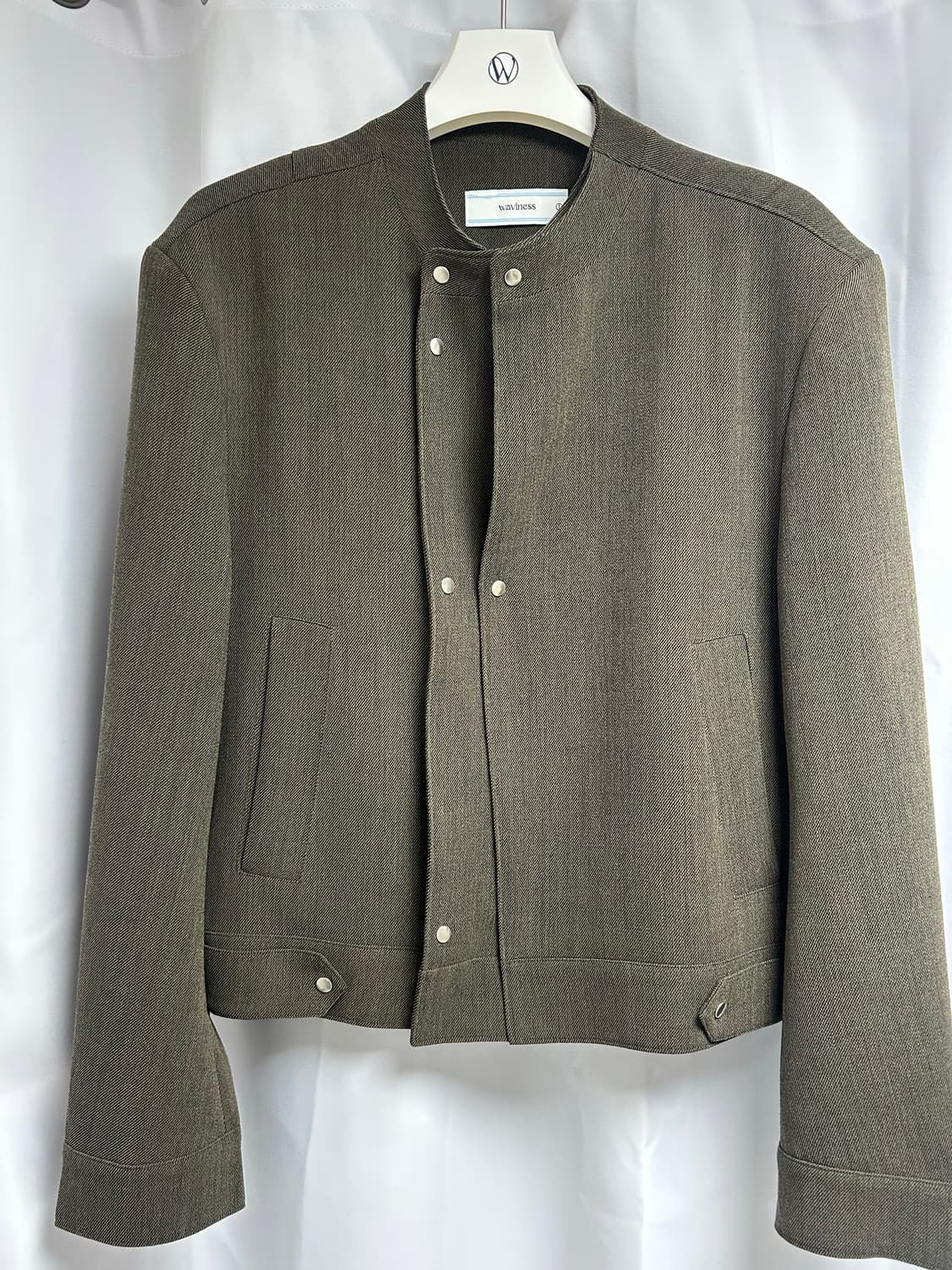 웨이비니스 앱 레이어드 울 레이서 자켓 카키 (1) 상품이미지1