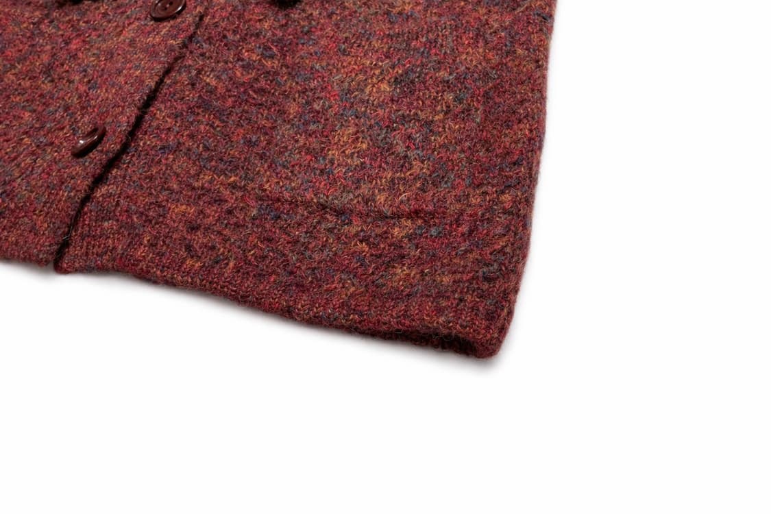 JPN 90s 일본 빈티지 버건디 멀티컬러 니트 가디건 L 상품이미지4