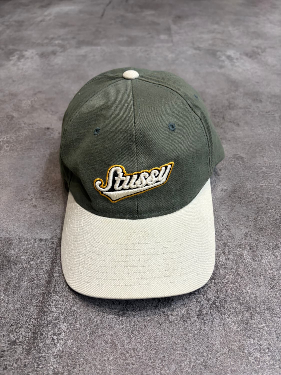 90s 스투시 볼캡 그린/화이트 모자 상품이미지1