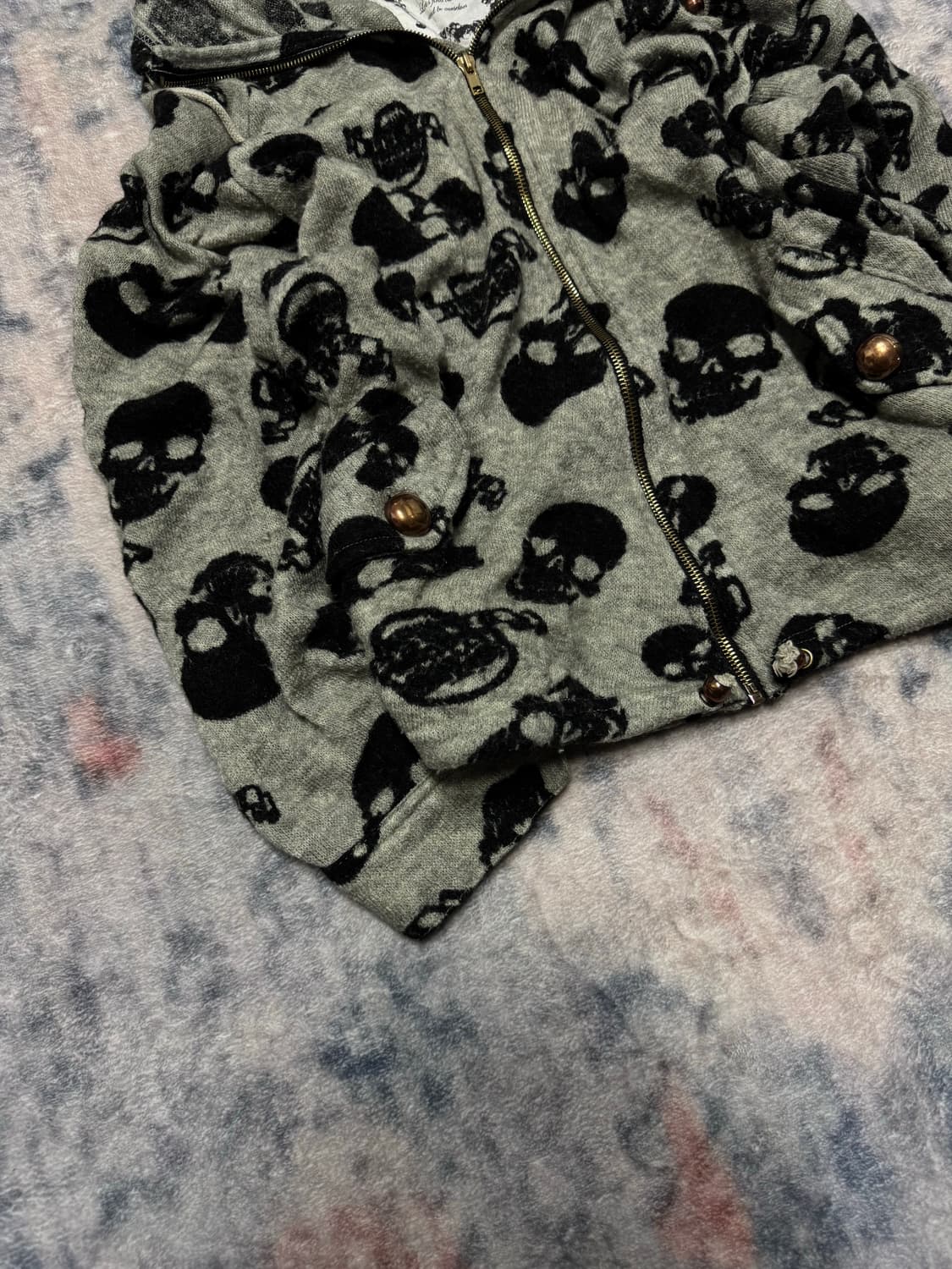 Dig deep 00s skull avant knit zip up 상품이미지5