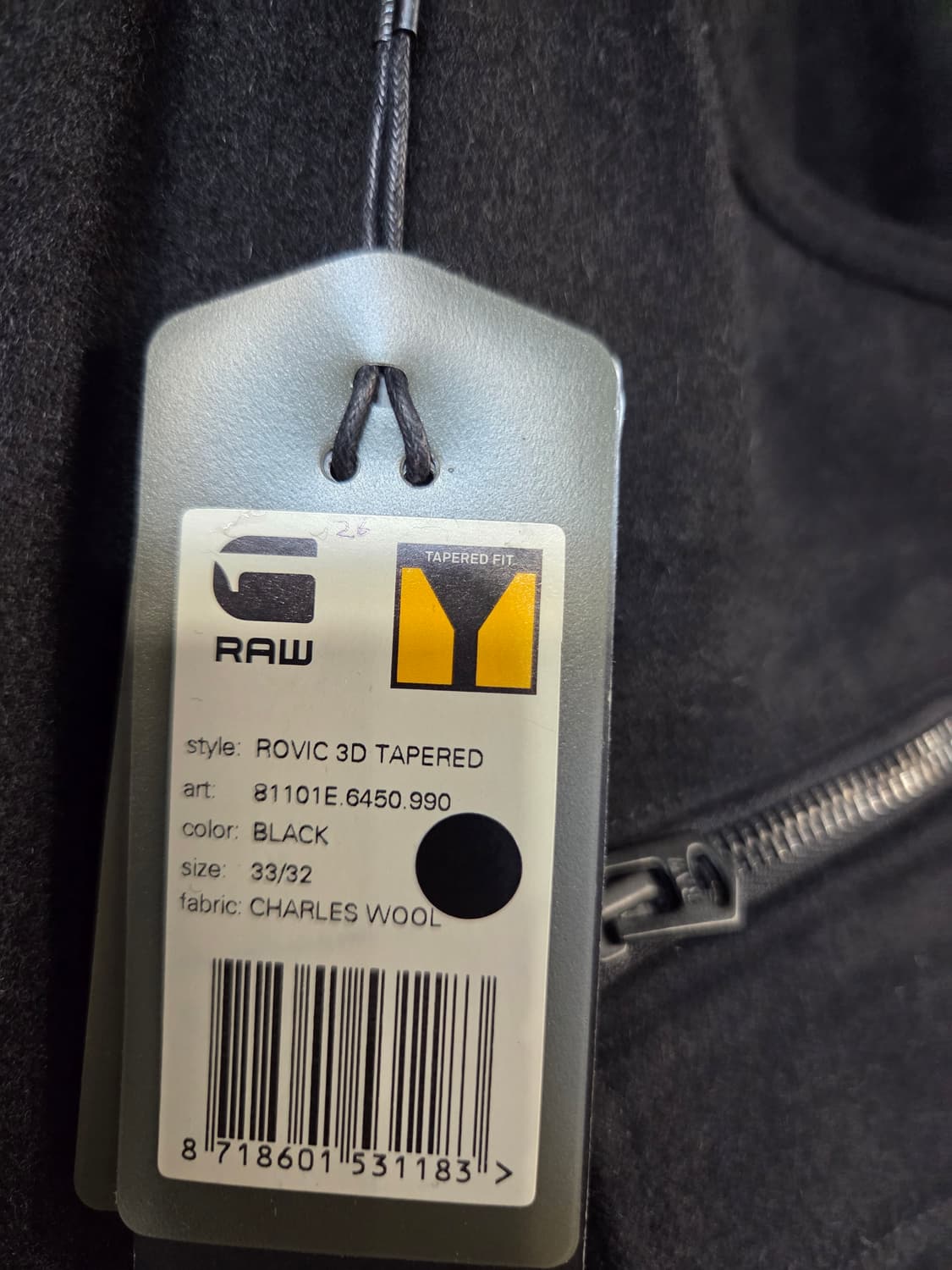 G-Star 찰스 울 블렌드 블랙 카고 바지(W33/L32) 상품이미지9