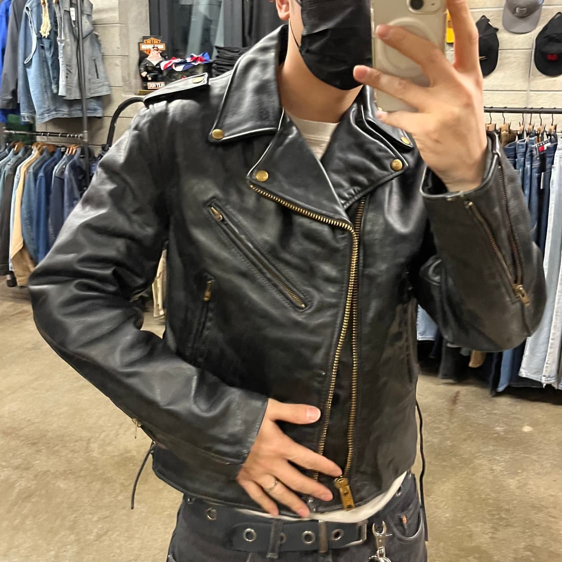 70s 빈티지 소가죽 라이더 자켓 (105) 상품이미지2