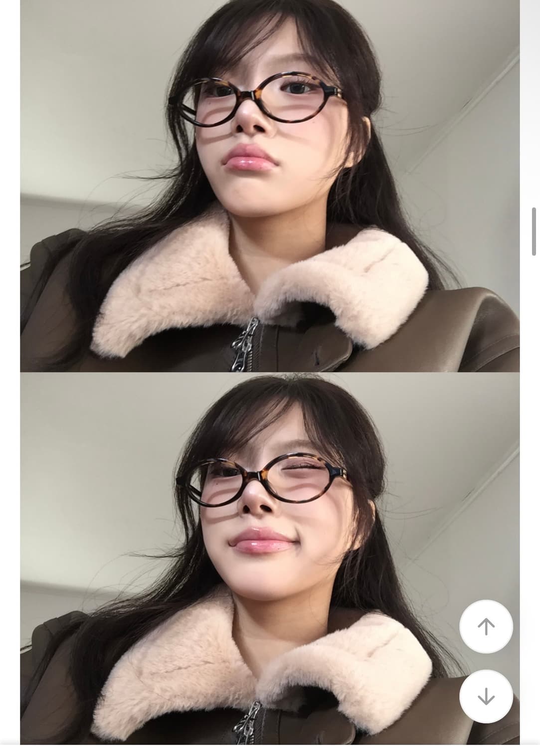 모디무드 크롭 밍크 퍼 무스탕 브라운 상품이미지2