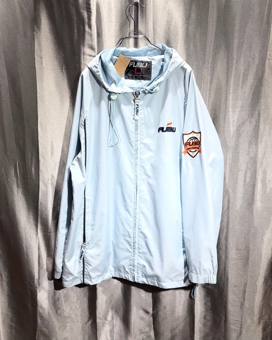 L FUBU 푸부 빅로고 스카이블루 나일론 후드집업 상품이미지2